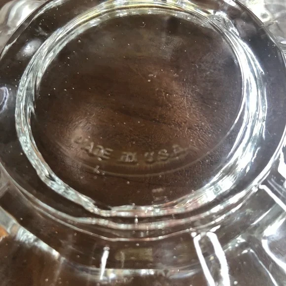 HEISEY? Two / 5 3/4” clear Glass Trinket Dish/Stamped Made In USA/ sold as set - Picture 4 of 5